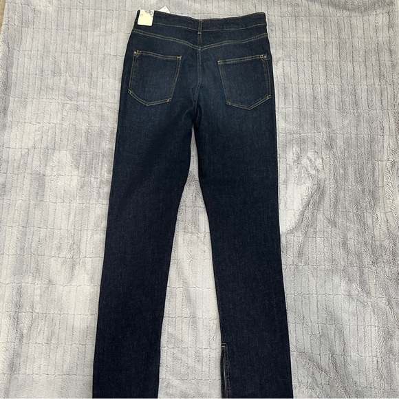 NEW Pilcro for Anthropologie Dark Straight Leg High Waist Split Hem Jeans 31 - Picture 7 of 8